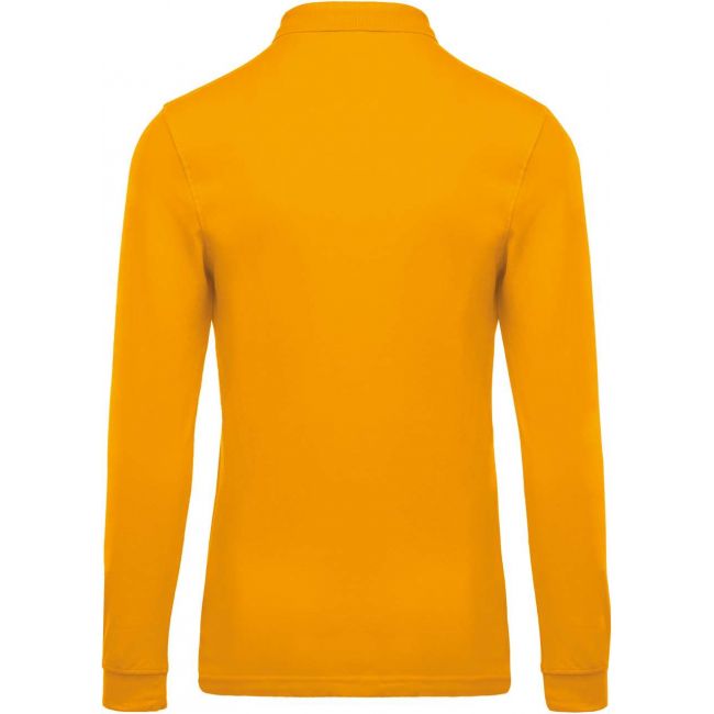 Men's long-sleeved piquÉ polo shirt culoare yellow marimea 3xl