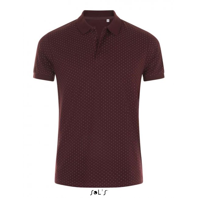 Sol's brandy men - polka-dot polo shirt culoare oxblood/white marimea s