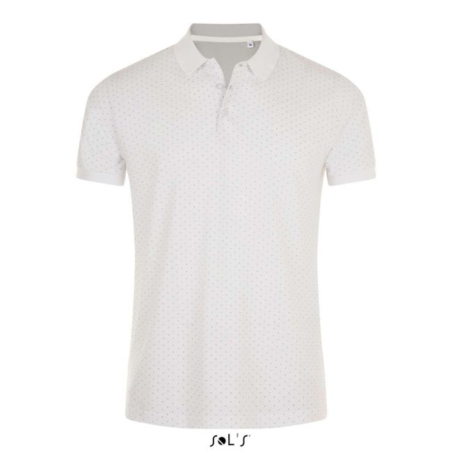 Sol's brandy men - polka-dot polo shirt culoare white/french navy marimea m