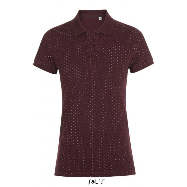 Sol's brandy women - polka-dot polo shirt culoare oxblood/white marimea l