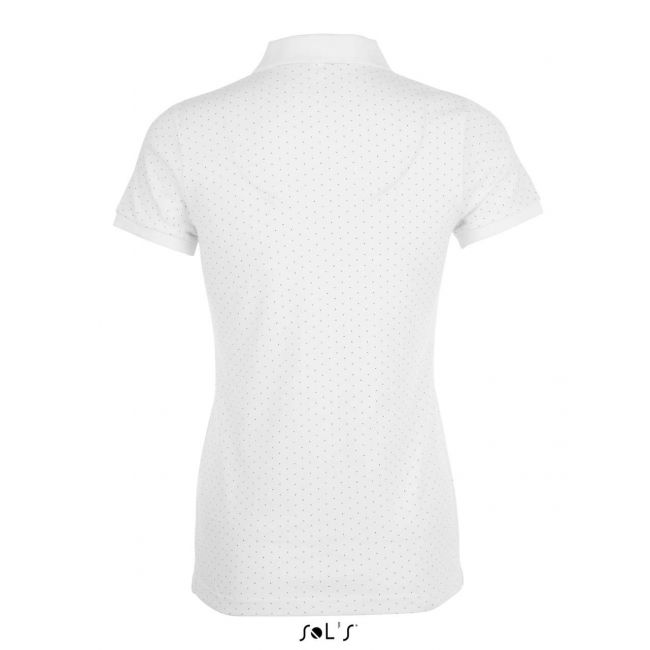 Sol's brandy women - polka-dot polo shirt culoare white/french navy marimea l