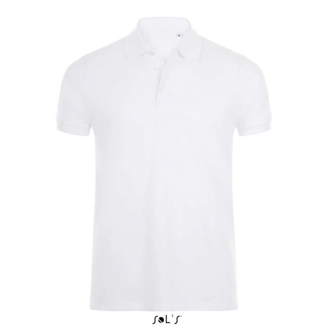 Sol's phoenix men - cotton-elastane polo shirt culoare white marimea l