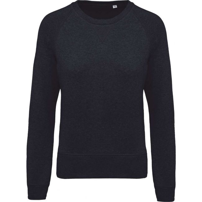 Ladies’ organic cotton crew neck raglan sleeve sweatshirt culoare french navy heather marimea 2xl