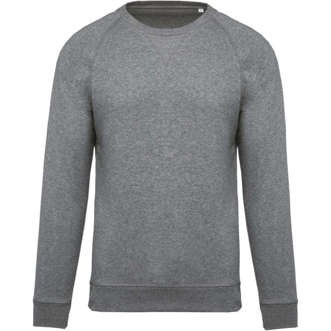 Men's organic cotton crew neck raglan sleeve sweatshirt culoare grey heather marimea xl