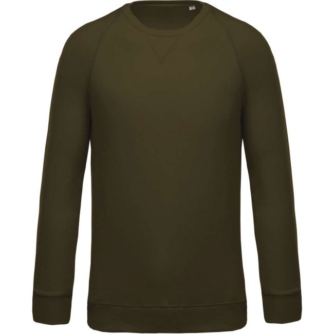 Men's organic cotton crew neck raglan sleeve sweatshirt culoare mossy green marimea 2xl