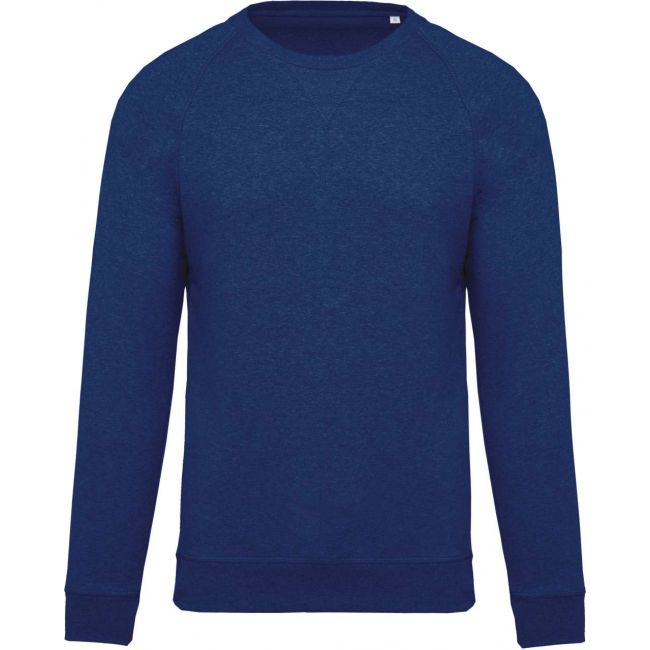 Men's organic cotton crew neck raglan sleeve sweatshirt culoare ocean blue heather marimea s