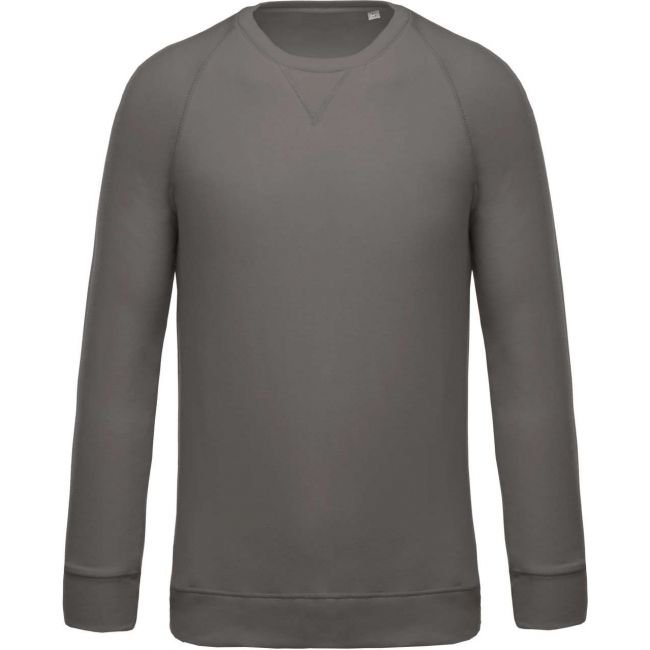 Men's organic cotton crew neck raglan sleeve sweatshirt culoare storm grey marimea s