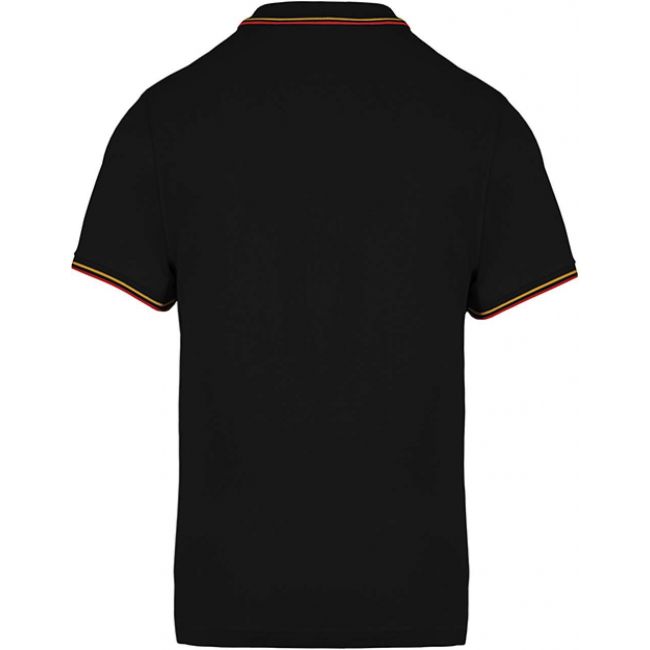 Men's short-sleeved polo shirt culoare black/red/yellow marimea m