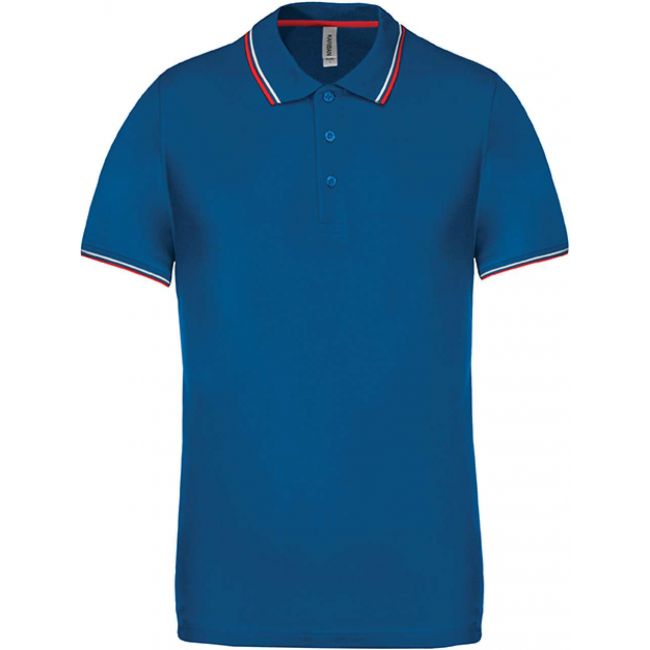 Men's short-sleeved polo shirt culoare light royal blue/red/white marimea 2xl