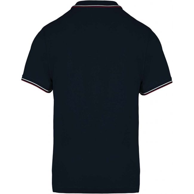 Men's short-sleeved polo shirt culoare navy/wine/white marimea l