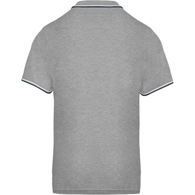 Men's short-sleeved polo shirt culoare oxford grey/navy/white marimea 3xl