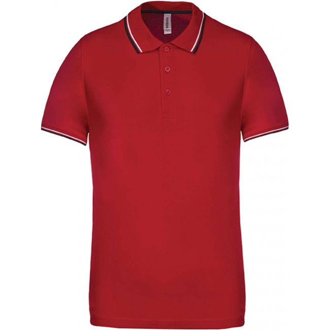 Men's short-sleeved polo shirt culoare red/navy/white marimea 3xl