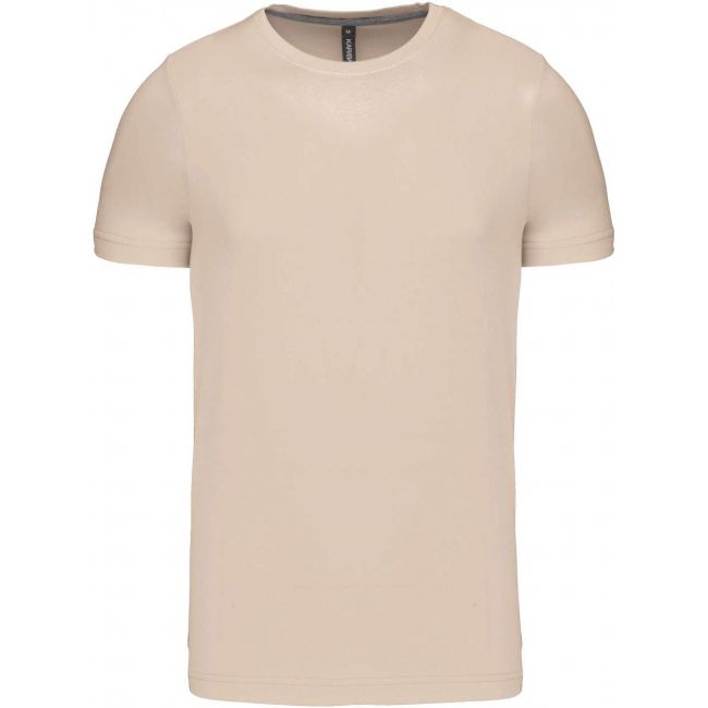 Short-sleeved crew neck t-shirt culoare light sand marimea m