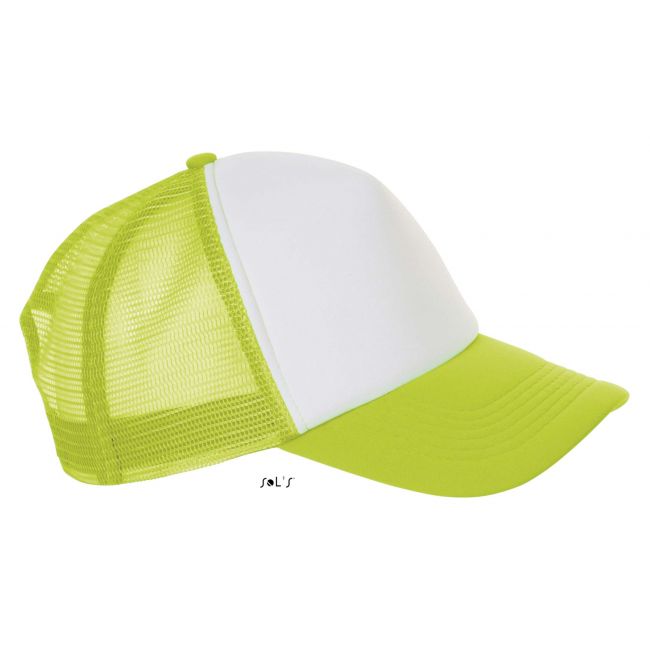 Sol's bubble - five panel mesh cap culoare white/neon green marimea u