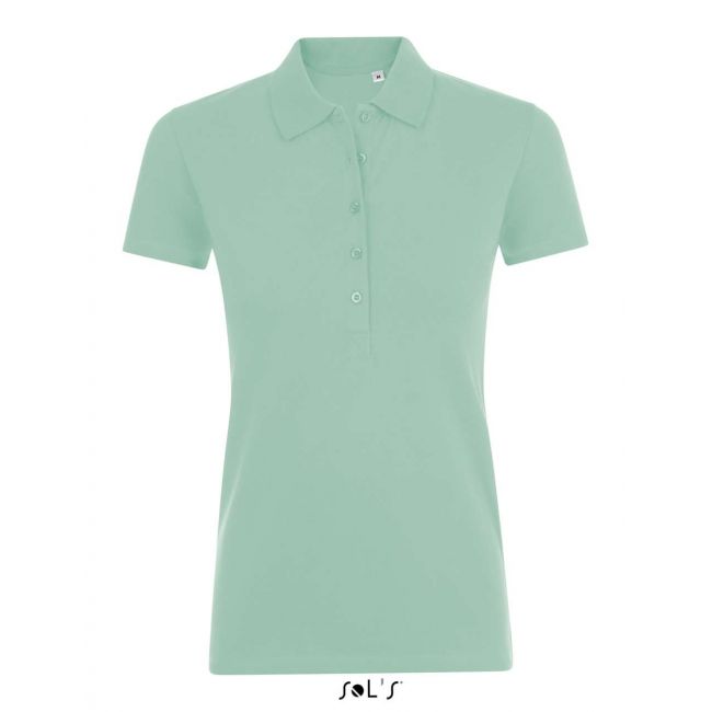 Sol's phoenix women - cotton-elastane polo shirt culoare mint marimea m