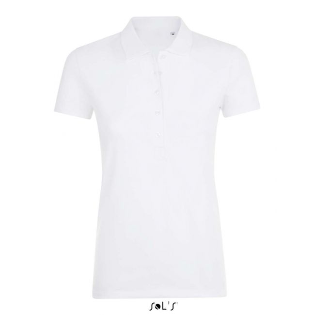 Sol's phoenix women - cotton-elastane polo shirt culoare white marimea m