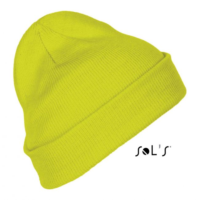 Sol's pittsburgh - solid-colour beanie with cuffed design culoare neon yellow marimea u