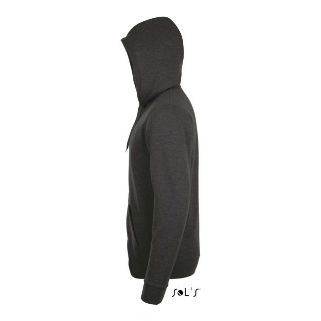 Sol's stone - unisex zip hoodie culoare charcoal melange marimea m