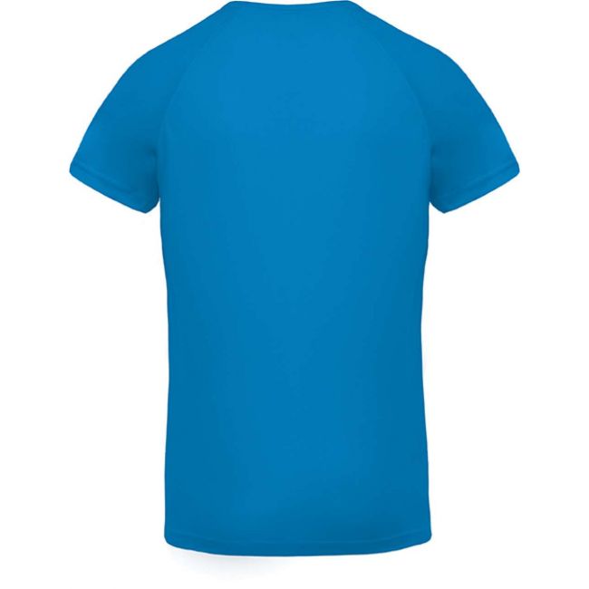 Men’s v-neck short sleeve sports t-shirt culoare aqua blue marimea s