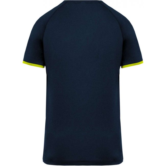 Performance t-shirt culoare navy heather/fluorescent yellow marimea l