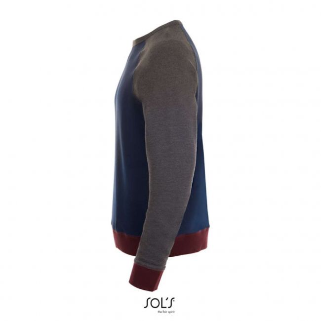 Sol's sandro - unisex three-colour sweatshirt culoare french navy/charcoal melange marimea xs