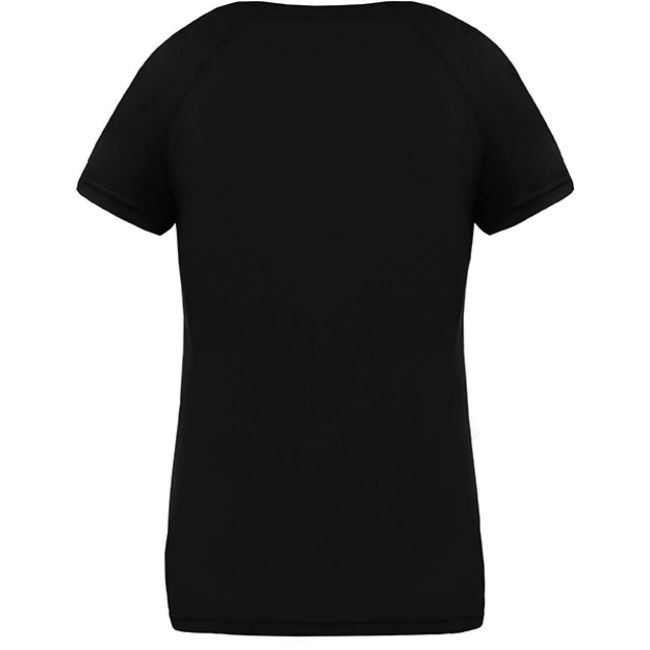 Ladies’ v-neck short sleeve sports t-shirt culoare black marimea xs