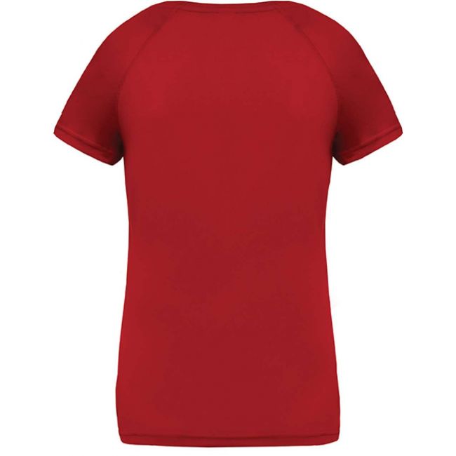 Ladies’ v-neck short sleeve sports t-shirt culoare red marimea s