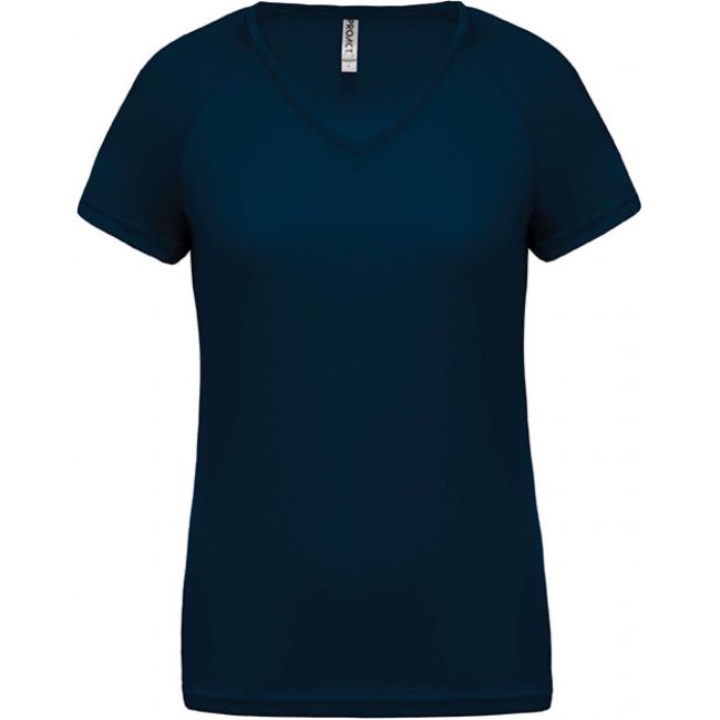 Ladies’ v-neck short sleeve sports t-shirt culoare sporty navy marimea l