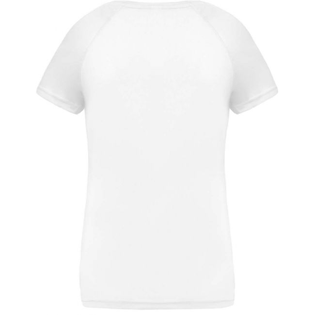 Ladies’ v-neck short sleeve sports t-shirt culoare white marimea l