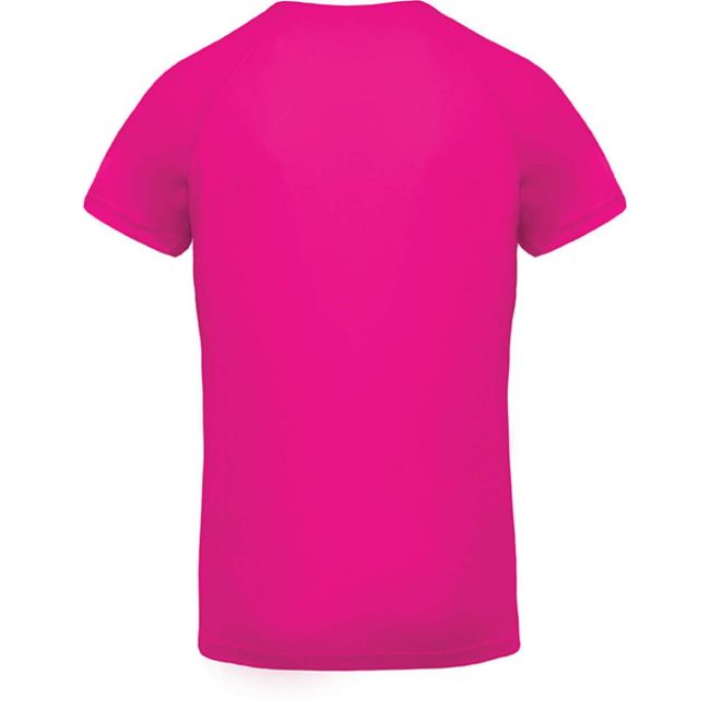 Men’s v-neck short sleeve sports t-shirt culoare fuchsia marimea 2xl