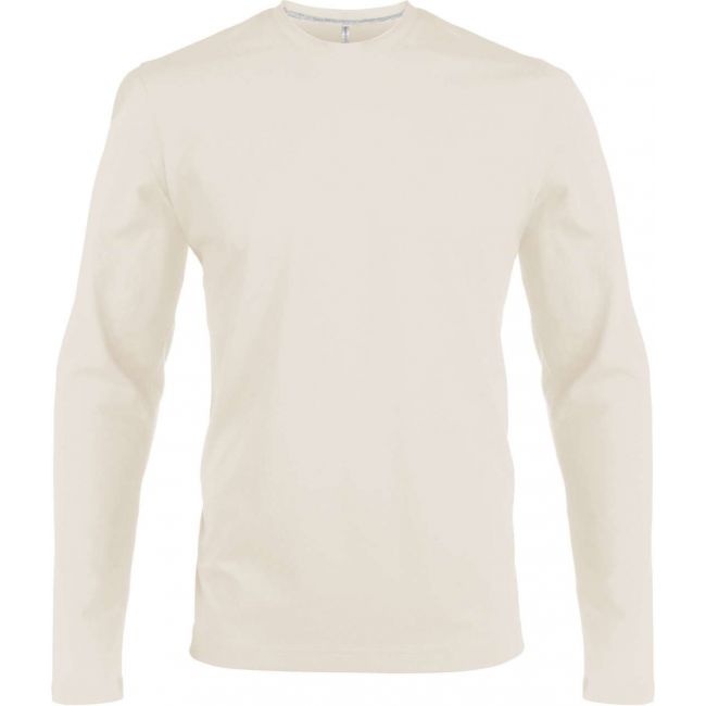 Men's long-sleeved crew neck t-shirt culoare light sand marimea xl