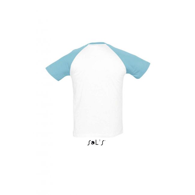 Sol's funky - men's 2-colour raglan sleeves t-shirt culoare white/atoll blue marimea m