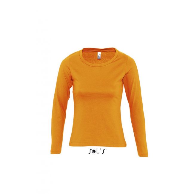 Sol's majestic - women's round collar long sleeve t-shirt culoare orange marimea s