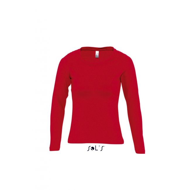 Sol's majestic - women's round collar long sleeve t-shirt culoare red marimea m