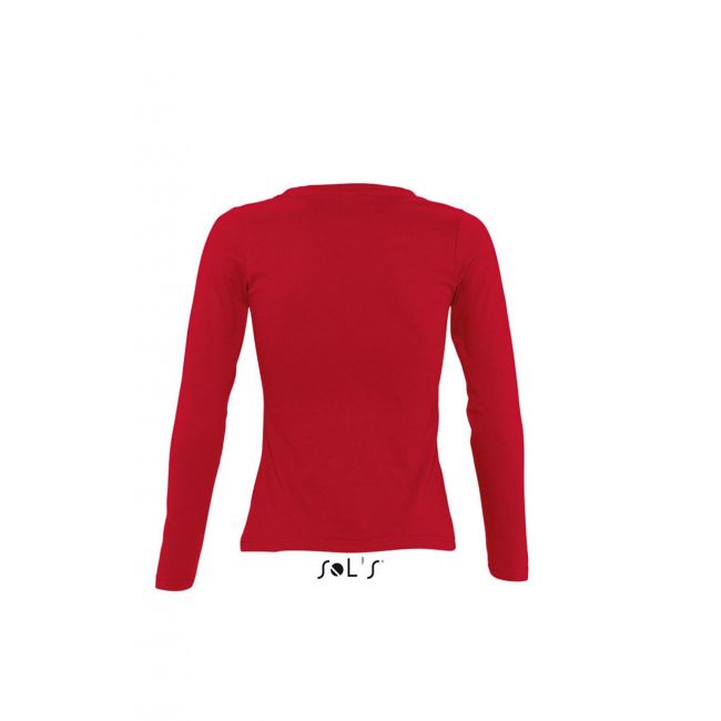 Sol's majestic - women's round collar long sleeve t-shirt culoare red marimea m