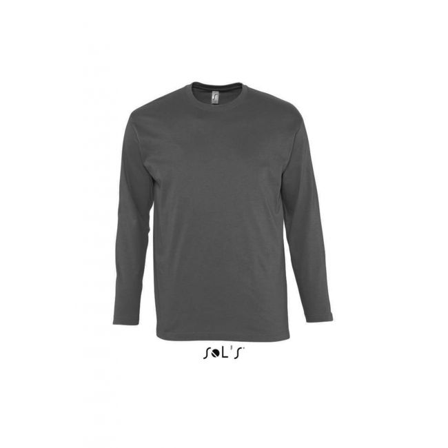 Sol's monarch - men's round collar long sleeve t-shirt culoare dark grey marimea 2xl