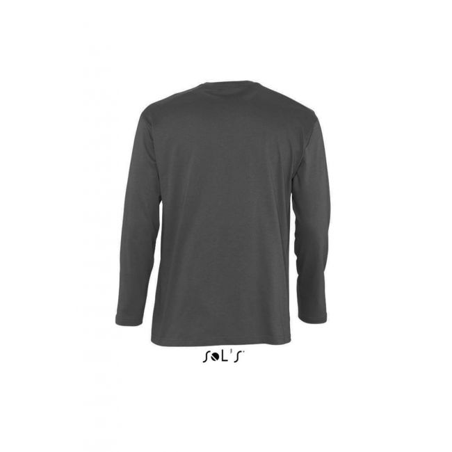 Sol's monarch - men's round collar long sleeve t-shirt culoare dark grey marimea l