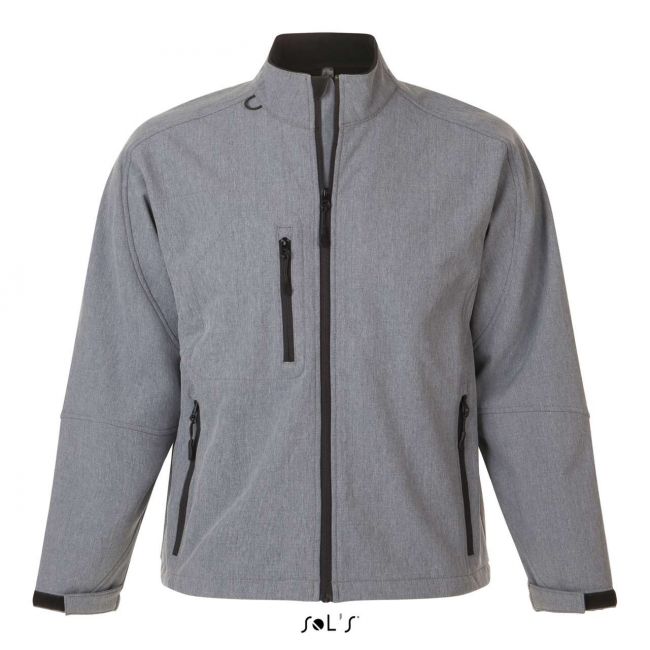 Sol's relax - men's softshell zipped jacket culoare grey melange marimea s