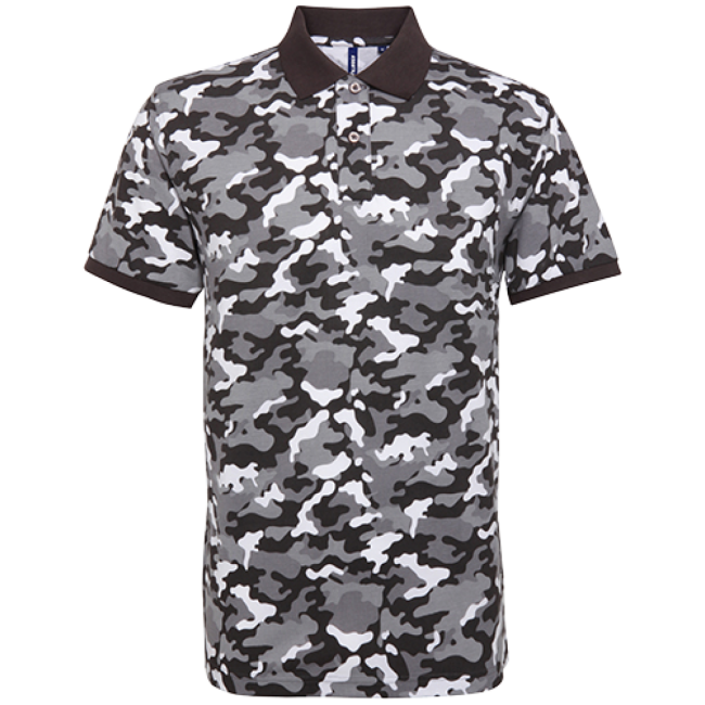 Camo piquÉ polo culoare camo grey marimea l