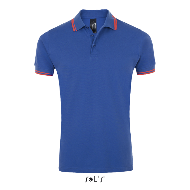 Sol's pasadena men - polo shirt culoare royal blue/neon coral marimea 3xl