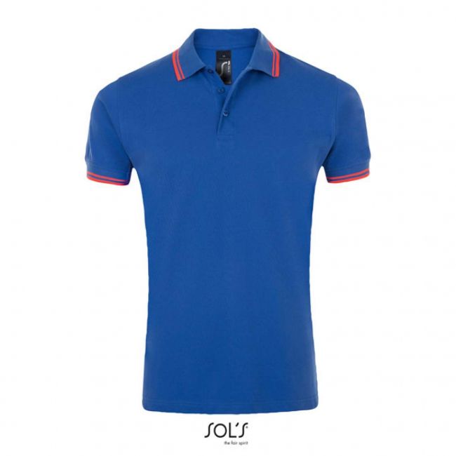 Sol's pasadena men - polo shirt culoare royal blue/neon coral marimea s