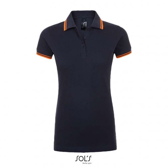 Sol's pasadena women - polo shirt culoare french navy/neon orange marimea l