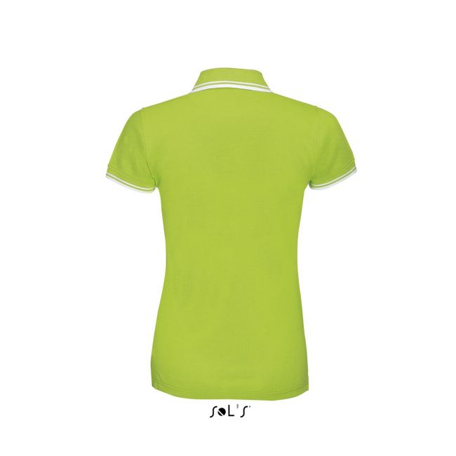 Sol's pasadena women - polo shirt culoare lime/white marimea 2xl