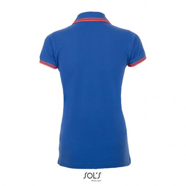 Sol's pasadena women - polo shirt culoare royal blue/neon coral marimea xl