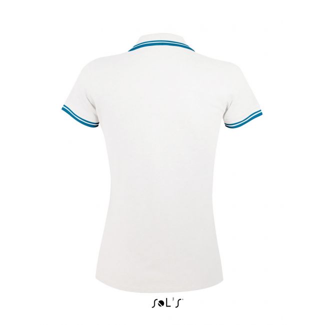 Sol's pasadena women - polo shirt culoare white/aqua marimea 2xl