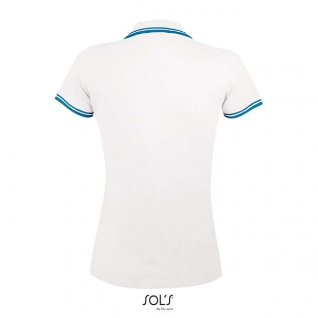 Sol's pasadena women - polo shirt culoare white/aqua marimea m