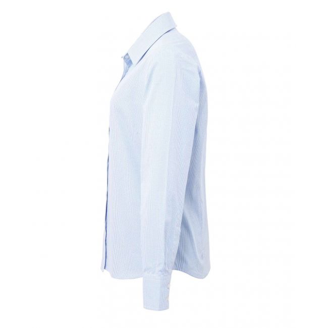 Women's long sleeve gingham microcheck shirt culoare light blue/white marimea m