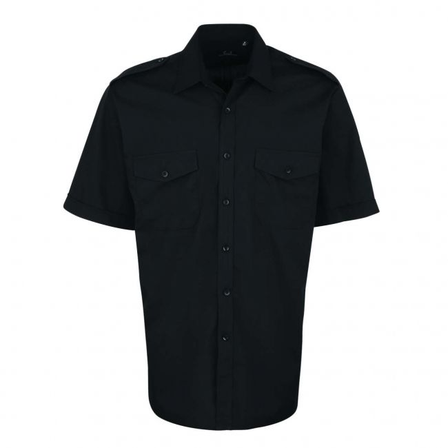 Men’s short sleeve pilot shirt culoare black marimea s/m