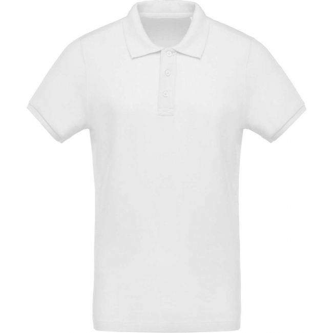 Men's organic piquÉ short-sleeved polo shirt culoare white marimea s