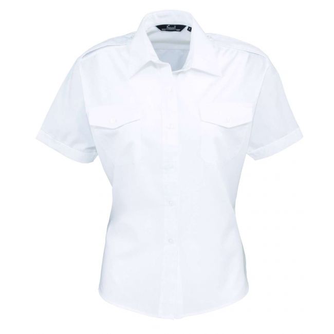 Women's short sleeve pilot shirt culoare white marimea 3xl